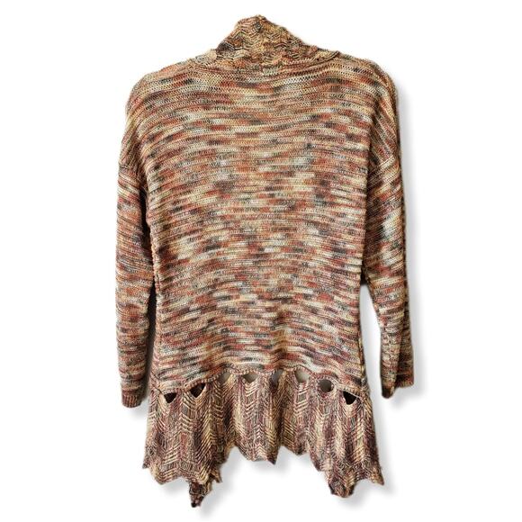 Sioni Women 3D Knit Cardigan S Cottage Granny Cabin Boho Neutral Artsy Lagenlook - Picture 5 of 9